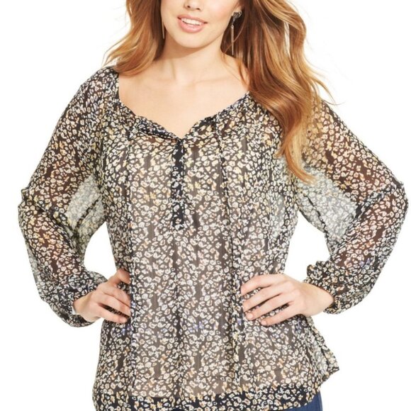 Jessica Simpson Print Boho Blouse 3X - Picture 1 of 6